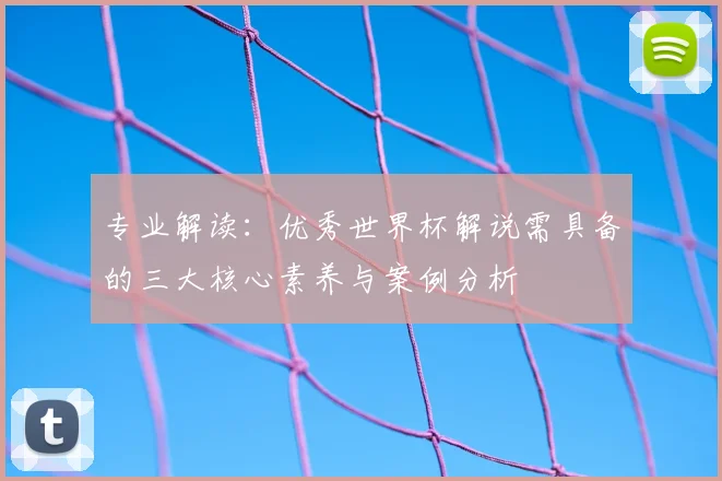 专业解读：优秀世界杯解说需具备的三大核心素养与案例分析